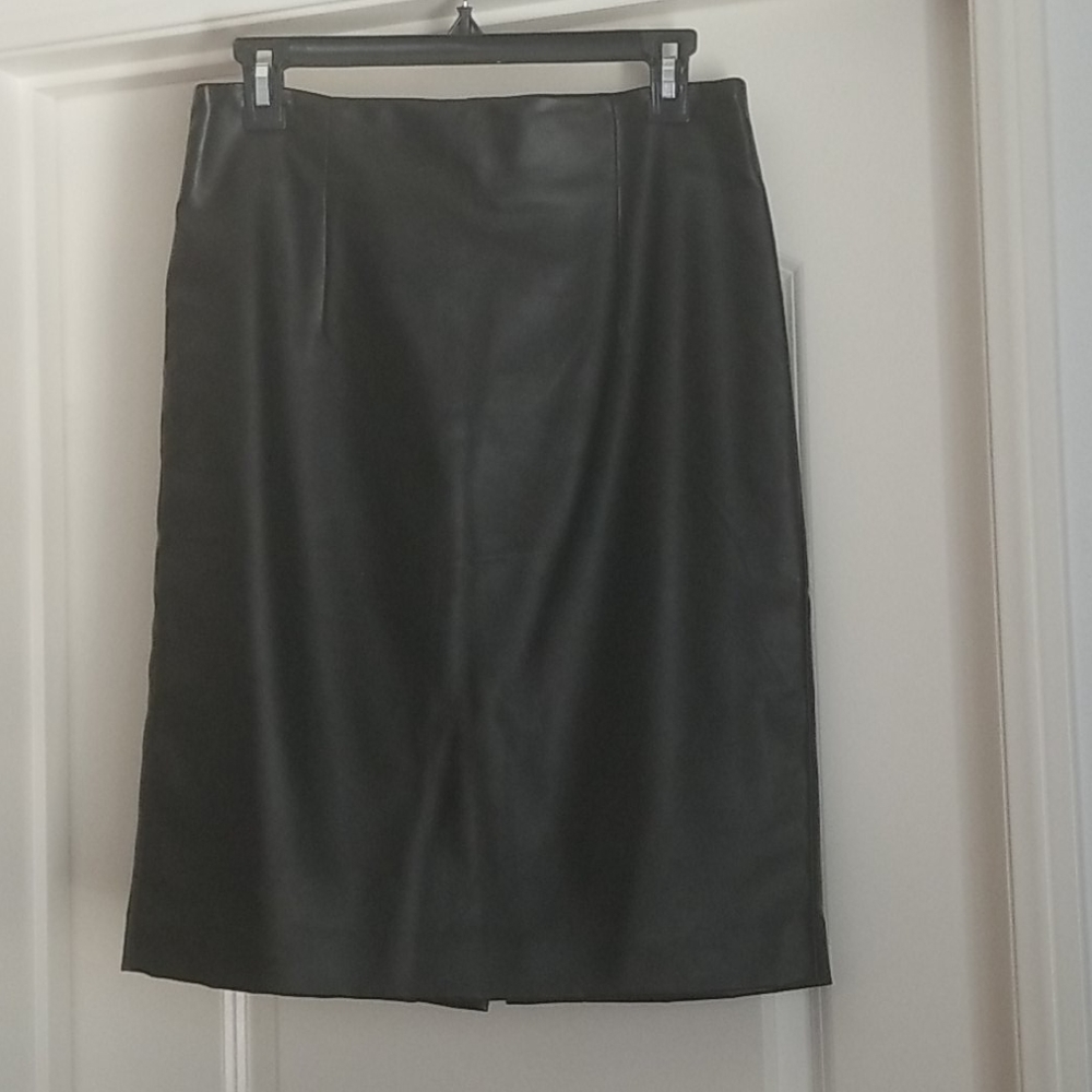 Philosophy long leather skirt with zipper in back